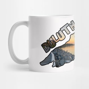 Lake Superior Outline (Sunrise from Duluth's Lakewalk) Mug